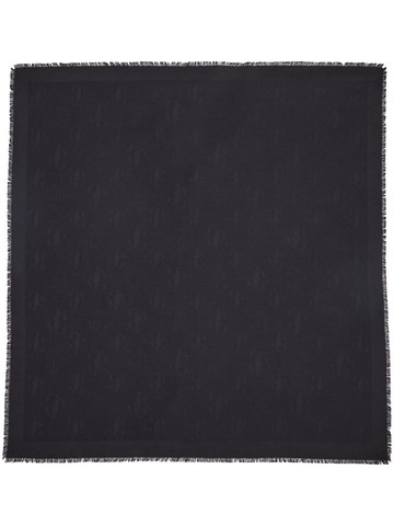 Jimmy Choo - Emani monogram-jacquard silk-blend scarf - women - Silk/Wool - One Size - Black