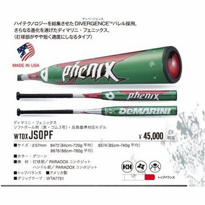 たしろ屋 Wilson [DeMARINI] 2019'モデル フェニックス ソフトボール用