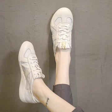 香港真皮春秋透氣休閑時尚小白鞋