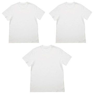 BASE ALPHA ESSENTIALS 中性款素色短袖T恤3件組  M  白色