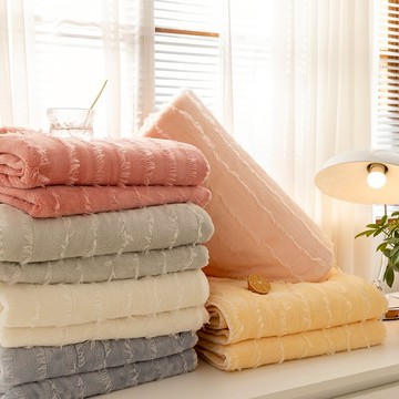 【流蘇溫柔風牛奶絨毛毯】辦公室沙發午睡毯珊瑚絨毯子單雙人蓋毯