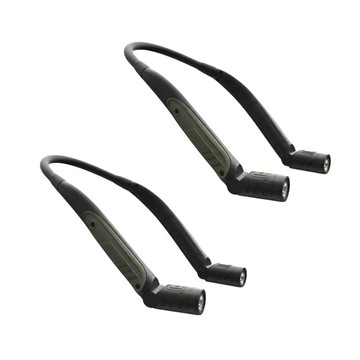 高瓦數戶外燈具 日本GOODGOODS 台總代理｜【2入】防眩光LED 頸燈【軍綠】充電式  高亮度 露營 工作 頸掛燈 戶外燈