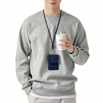 ADDEDIT Gadien 頸掛卡夾  7.7 x 11 x 0.4cm  海軍藍