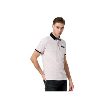 Pierre Cardin 男款 小三角印花短袖POLO衫-淺橘色 (5237209-65)