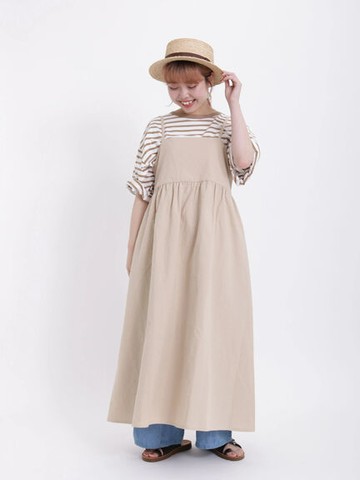 棉麻後鏤空雙綁帶設計平口背心洋裝(FL36L0H0780) - Samansa Mos2