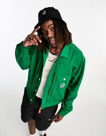 HUF bennington trucker jacket in green