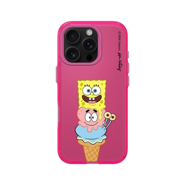 iPhone 16 Pro Clear 粉漾桃 - 海綿寶寶 SpongeBob - 冰淇淋