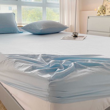 【台灣發貨】純色水洗棉床笠單件純棉床罩床套席夢思床墊保護套A類母嬰級水洗棉床笠單件床罩裸睡床單席夢思保護套雙人床薄床墊