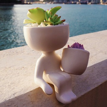 【訂貨】人仔造型花盆多肉植物