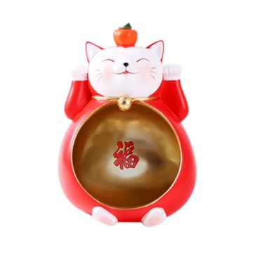 摩達客 農曆春節 銅金系 大肚聚財 福洞 橘子 紅白 招財貓 開運 迎賓 擺飾  26 x 18 x 18cm