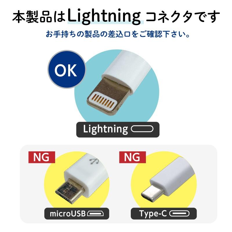 ライトニングケーブル 通信充電 50cm/1m/1.5m/2m ホワイト MFi 正規