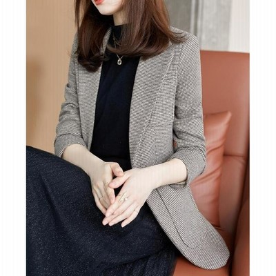 ◆春秋 チェック柄 テーラード ジャケット スーツ 韓国 楽天市場】チェック柄ジャケット レディース 春秋 おしゃれ