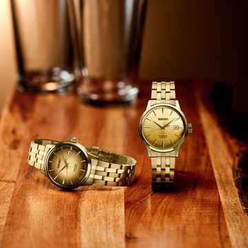 SEIKO_精工 Presage 調酒師 啤酒金色 機械錶 (4R35-01T0F / SRPK48J1)