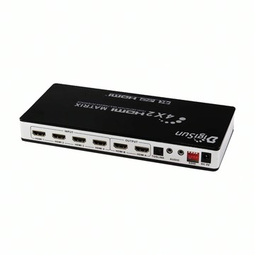DigiSun 得揚 4K HDMI/MHL 四入二出矩陣切換器 + 音訊擷取器，光纖SPDIF與Audio 3.5mm立體聲  AH242Z  1個