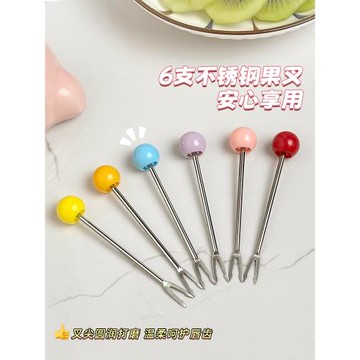 獨角獸水果叉家用不銹鋼水果簽輕奢高級感創意客廳擺件叉子收納罐