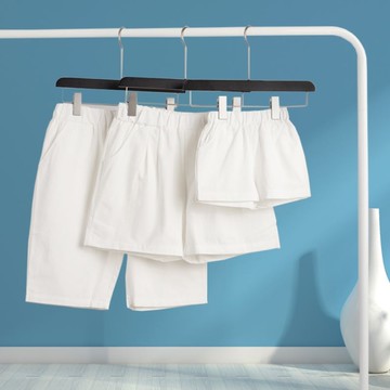 親子裝短褲夏裝新款全家裝一家三口四口母子母女裝白色褲子潮