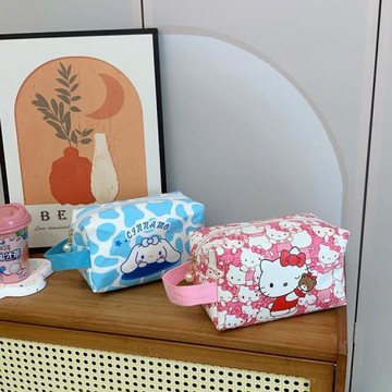 卡通大容量化妝袋 化妝包學生手提立體化妝瓶收納袋美樂蒂