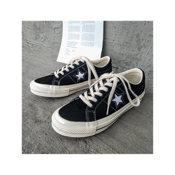 韓版潮流男鞋低幫帆布鞋男生百搭星星滑板鞋男款潮鞋2024運動鞋子