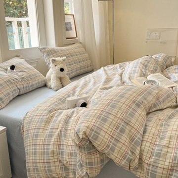 ✨精選好物✨A類母嬰針織棉 雙層紗四件套 床包組四件組 學生宿舍被套床單三件組  標準雙人  加大雙人  單人床單