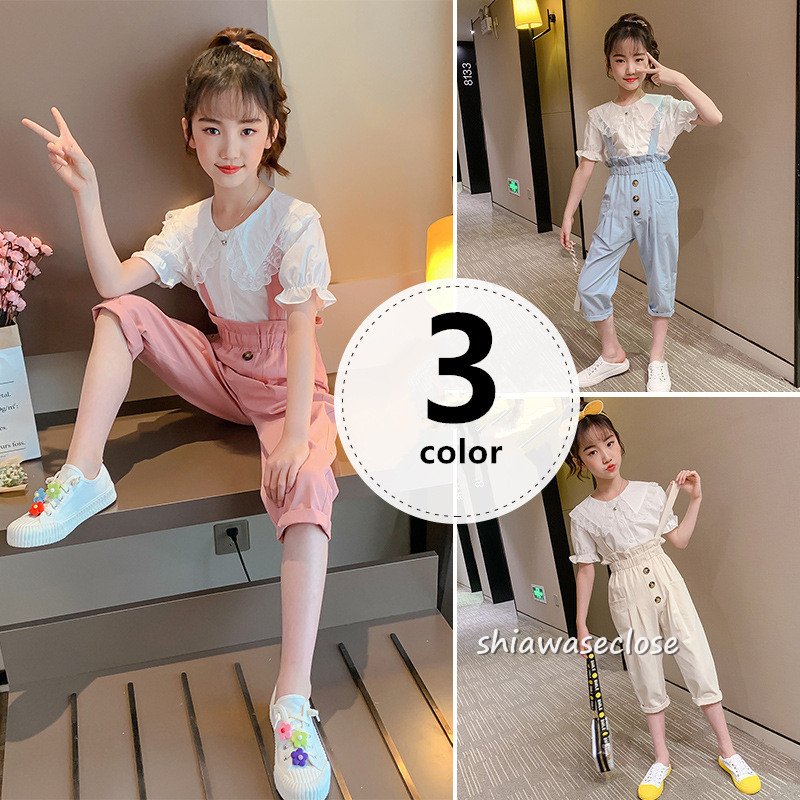 オーバーオール キッズ サロペット 子供服 ベビー ショートパンツ+Tシャツ 2点セット オールインワン 女の子 ボトムス 可愛い ジュニア ガールズ  通販 LINEポイント最大0.5%GET | LINEショッピング