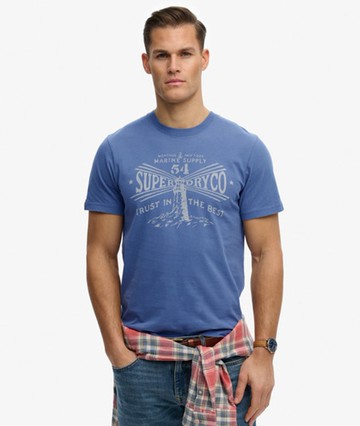 Superdry Men's Lo-fi Dockside T-shirt Navy Size: Xxl