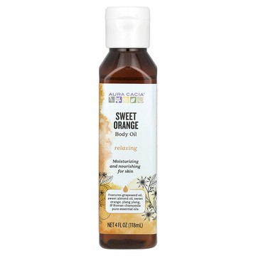 Aura Cacia, 身體護理油，甜橙味，4 液量盎司（118 毫升）