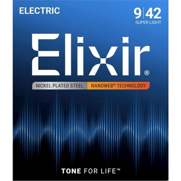 Elixir 電吉他弦  12002 NANOWEB 鍍鎳鋼 09 42 專利覆膜製造 隔絕潮溼 強化剛性【黃石樂器】