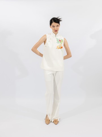 直筒側邊褶長褲 |香港設計|古典|氣質|中西合璧