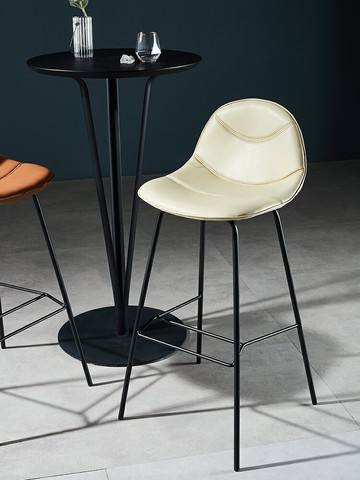 吧臺椅輕奢家用靠背前臺酒吧高腳椅簡約現代餐廳創意鐵藝吧臺凳子