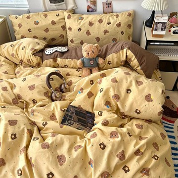 純棉四件套新款床上用品全棉床單被套被罩床笠學生宿舍三件套4