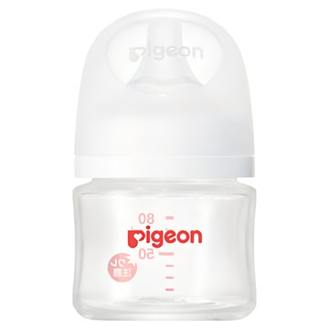 pigeon 貝親 母乳實感耐熱玻璃瓶 0個月以上  80ml  白色  1個