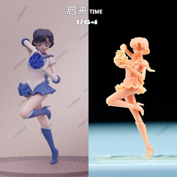 【台灣出貨】✨限時下殺 微縮白模手辦美少女戰士系列角色水野亞美3D打印小人塗裝1/64比例