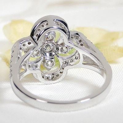 【★安心の定価販売★】 0.7ct Pt950 ダイヤモンド クローバー 四つ葉 リング クローバー アクセサリー