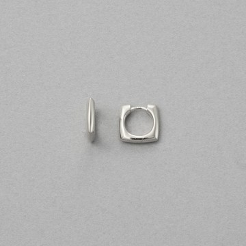 【ete】[Objet] 中性方形圓潤線條耳環(鉑金色)