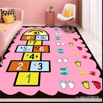 ⭐臺灣出貨⭐卡通可愛地毯 跳房子地毯 卡通地毯 地墊 客廳 臥室 床邊地毯 大尺寸隔涼幼兒園 早敎兒童房地毯 防滑可機洗