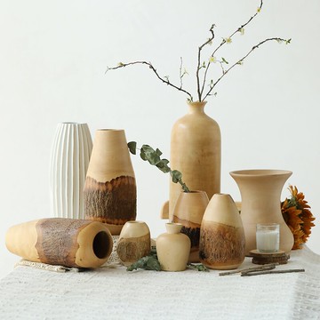 異麗原木干花花瓶北歐ins風新中式禪意民宿創意擺件現代裝飾擺設