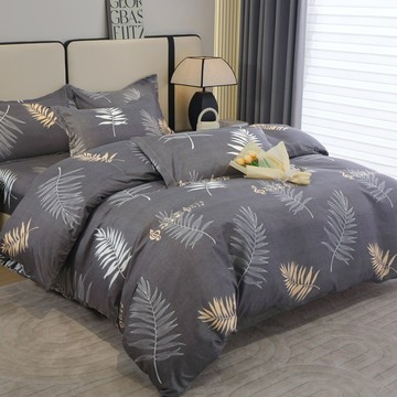 Annette MIT 舒柔棉鋪棉床包3件組  床包 + 枕套組  標準雙人(床包152 x 188cm + 枕套45 x 75cm)  泡沫之夏 灰色