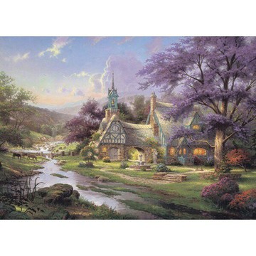 【拼圖貓】HC - 畫作系列-鐘樓小屋 台灣製 520片夜光拼圖 520-001P