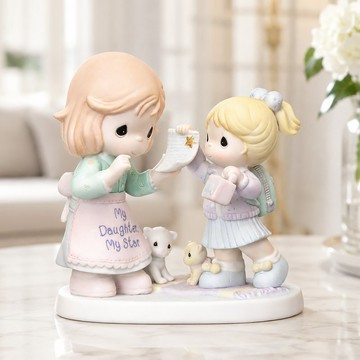 盒裝美國Precious Moments 母女情深瓷偶 My Daughter My Star