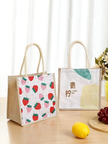 可愛ins便當包手提袋上班裝飯盒袋子大容量日式帶飯午餐袋帆布包