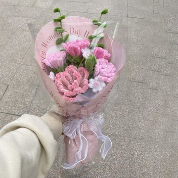 母親節禮物🌺 康乃馨扭扭棒花束母親節送媽媽送女神送女朋友生日禮diy手作材料 永生花 交換禮物 手作花束
