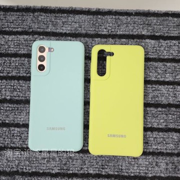 適用三星S21+手機殼液態硅膠官方材質軟硅膠s21plus保護套半包防摔女簡約s21后殼