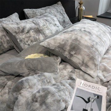 高級感兔毛絨四件套耐臟上檔次毛絨牛奶絨床單被套三件套