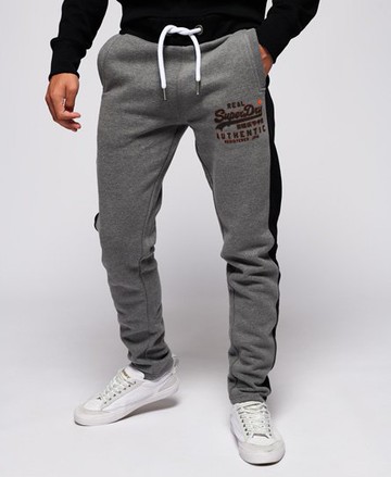 Superdry Men's Men's Vintage Logo Panel Track Joggers Light Grey / Blizzard Grey Marl - Size: M