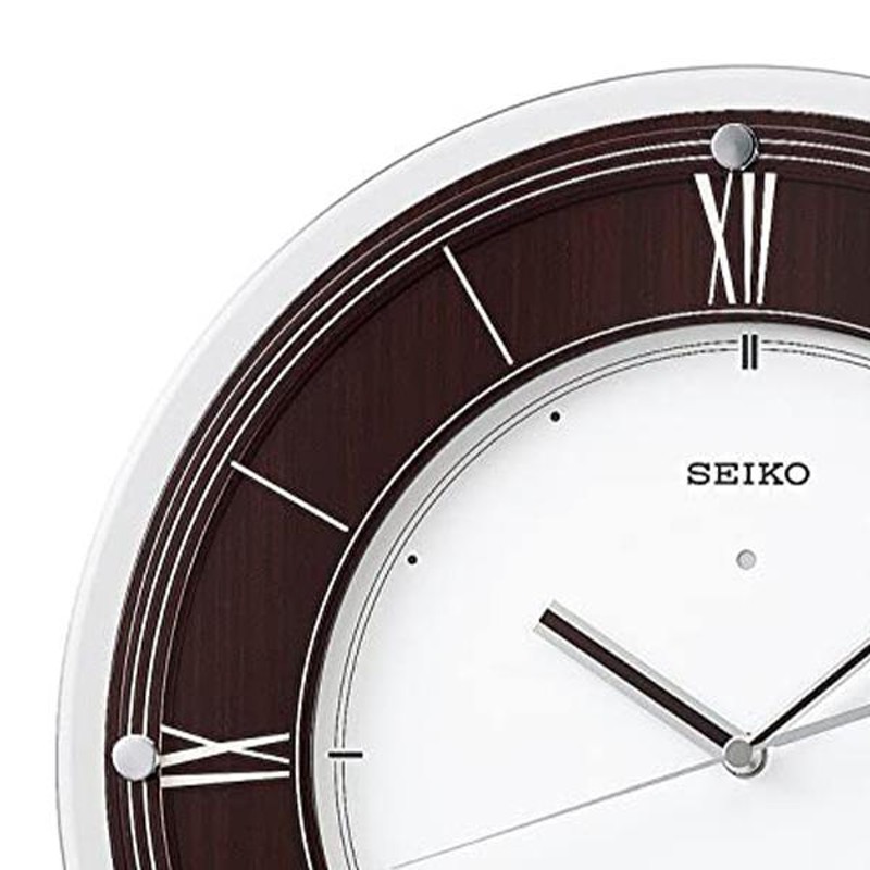 SEIKO 電波クロック 木枠 黒檀色 ローマ数字インデックス セイコー