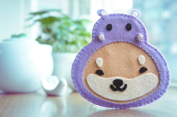 Mangogirl 療癒系 河馬小柴犬手作杯墊