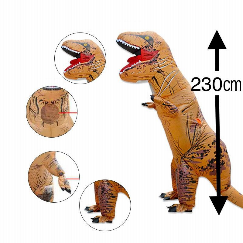 ☆国内発送☆ 恐竜の着ぐるみ ティラノサウルス Ｔレックス 身長150 ...