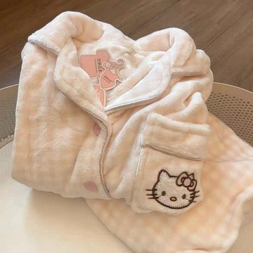 睡衣女  加絨加厚 珊瑚絨 卡通  法蘭絨 冬天 家居服  居家睡衣 加絨睡衣