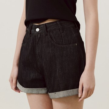 CC.DAILY-斜切反褶牛仔短褲(二色)-女【J2CO053】