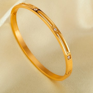 《316小舖》新品特價【B307】(優質鈦鋼手環-跨境電商貨源飾品批發鈦鋼鑲鑽鋯石鏤空手環女時尚百搭氣質手鐲女鋼手環)